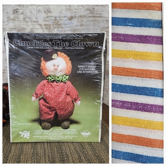 Vtg 1980s Chuckles the Clown 16" Baby Doll Soft Sculpture Kit Craft Sewing - Picture 1 of 12